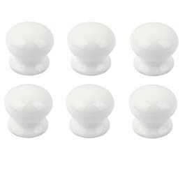 Round Ceramic Knobs – White (6 Pack) | Door Handle Store Cabinet Knobs And Handles, Cabinets Doors, Ceramic Cabinet, Cabinet Options, Brass Cabinet Handles, Ceramic Door Knobs, Wardrobe Cabinet, White Cabinet, Traditional Homes