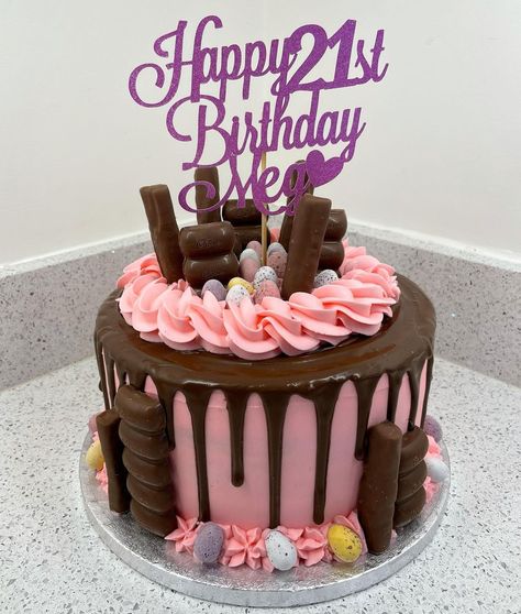 EVA BAKES ~ Cakes & Cupcakes on Instagram: “Pink chocolate drip cake🎂🍫💕Decorated with Cadbury chocolate, twirls and mini eggs🤎 • • • • • #baking #bakingfromhome #chocolatecake…” Chocolate Drip Cake, Chocolate Mud Cake, Cadbury Chocolate, Mud Cake, Chocolate Drip, Pink Chocolate, Drip Cake, Mini Eggs, Drip Cakes