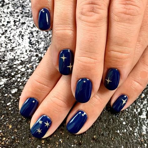 Grad Nail Ideas, Hoco Nail Ideas, Acrylic Nail Colors, Nails 23, Concert Nails, Nail Art Cute, Hoco Nails, Dark Blue Nails, Blue Acrylic Nails