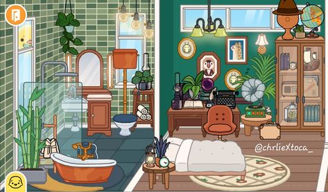 Toca Boca Dark Academia, Bedroom Toca Boca, Apartment Dark, Tiny Characters, Toca Ideas, Toca Life World, World Street, Toca Life, Tiny Bedroom