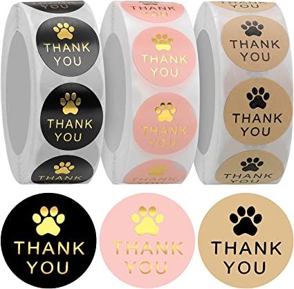 Dog Treat Packaging, Thank You Labels, Paw Pattern, Label Stickers, Round Labels, Dog Paw Print, Dog Stickers, Dog Paw, Brown Paper