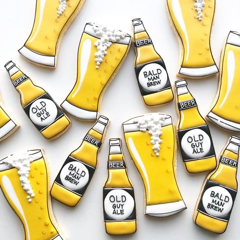 Megan Warne on Instagram: “Took a gamble with these, luckily they were well received 🍻🤣 Bottle cutter from @howsweetisthat . . . . . #toronto #torontobeer #beer #ale…” Beer Cookies, Decorate Cookies, Architectural Designer, Oktoberfest Party, Icing Cookies, Birthday Cookies, Royal Icing Cookies, Custom Cookies, How To Decorate