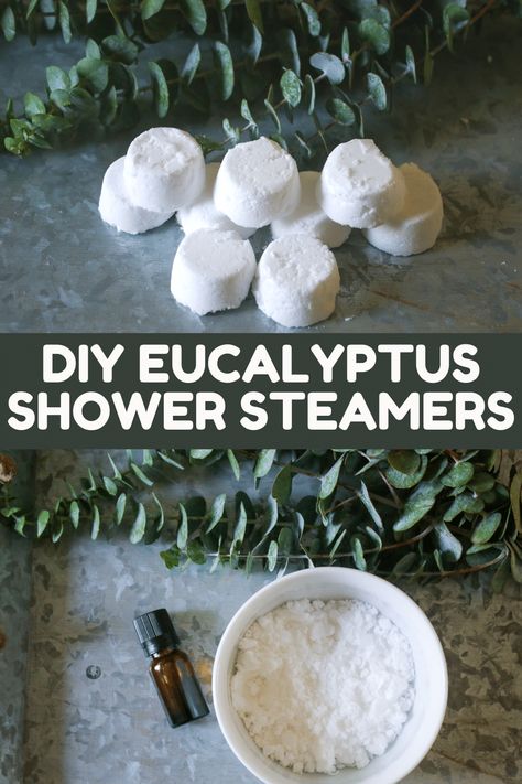 Eucalyptus shower steamers are going to enhance your shower to a spa-like experience! Enjoy the aromatherapeutic benefits in your next shower. Shower Tablets Diy, Homemade Shower Steamers, Shower Steamers Recipe, How To Make Shower Steamers, Dried Eucalyptus Uses, Shower Eucalyptus, Diy Shower Steamers For Cold, Diy Eucalyptus Shower Steamers, Vicks Shower