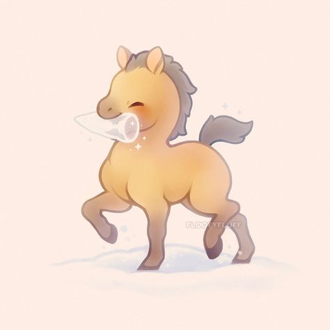 Cute Anime Animals, Spirit Drawing, Cartoon Horse, Feeling Nostalgic, Cute Kawaii Animals, Cute Animal Drawings Kawaii, Horse Drawing, Horse Drawings, Cute Kawaii Drawings