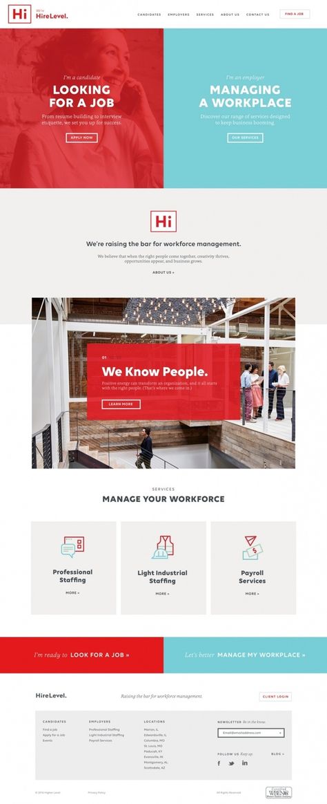Hire level recruiting job website webdesign beautiful minimal business award site of the day best beauty mindsparkle mag designblog curation in Websites We Love 블로그 디자인, Web Design Mobile, Job Website, Best Website Design, Webdesign Inspiration, Corporate Image, Web Ui Design, Design Websites, Responsive Web Design