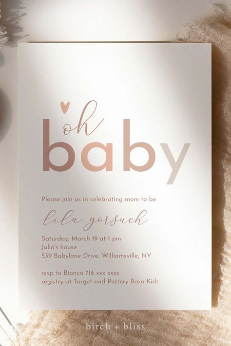 Classy Baby Shower, White Baby Showers, Gender Neutral Baby Shower Invitations, Baby Shower Invitaciones, Simple Baby Shower, Baby Shower Inspiration, Modern Baby Shower, Baby Invitations, Shower Bebe