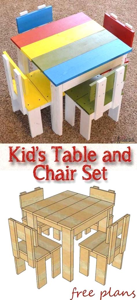 Kids Craft Tables, Outdoor Woodworking Plans, Kids Table And Chair, Kids Table Chair Set, Craft Table Diy, Woodworking For Kids, Table And Chair Set, Kids Table, Kids Table And Chairs