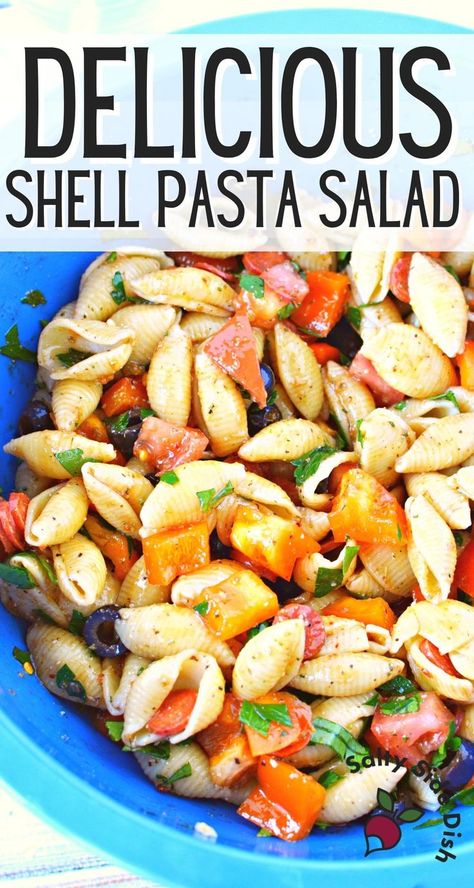 Shell Salad, Sea Shell Pasta Recipes, Creamy Shell Pasta Salad, Shell Pasta Recipes Cold, Pasta Salad Recipes With Shells, Cold Shell Pasta Salad, Shells Pasta Salad, Pasta Shell Salad, Shell Pasta Salad Recipes Cold