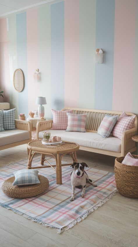 Bring the joy of an Easter picnic indoors! 🏡🐰 10+ pet-friendly living room ideas with gingham prints, woven baskets & pastel pet furniture for a laid-back spring refresh! 🌸🐾✨ #EasterPicnic #SpringPastels #PetFriendlyDecor Pet Friendly Living Room, Easter Picnic, Pet Friendly Flooring, Pet People, Spring Refresh, Rustic Retreat, Floral Cushions, Spring Pastels, Woven Baskets