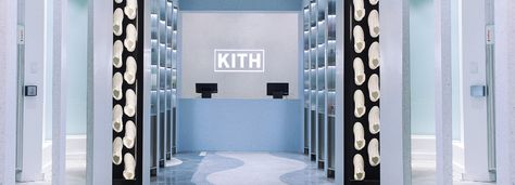 snarkitecture fills miami's KITH store with replicas of nike air jordans Miami Interiors, Retail Marketing, Terrazzo Tile, New York Studio, Store Interiors, Terrazzo Flooring, Retail Interior, Nike Air Jordans, Miami Design