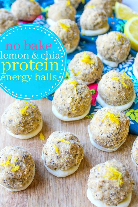 Chia Protein Balls, Lemon Protein Balls, Homemade Healthy Snacks, Lemon Protein, Easy Toddler Snacks, Protein Energy Balls, No Bake Lemon, Easy Snack Ideas, Healthy Homemade Snacks