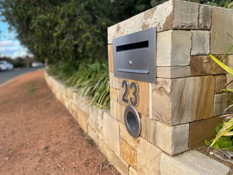 Stonejason Landscaping, Canberra AUSTRALIA 2021 Hamptons Garden, Canberra Australia, Australia Country, Front Yard Design, Rock Wall, Letter Box, Yard Design, Retaining Wall, Front Yard