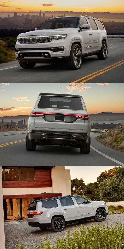 Presenting The Jeep Grand Wagoneer Concept. Jeep's iconic premium SUV is finally making a comeback. Jeep Grand Waggoner, Jeep Cars Vehicles, 2024 Jeep Grand Wagoneer, Jeep Wagoneer 2023, Grand Wagoneer 2023, Jeep Wagoneer 2022, Family Cars Suv, Wagoneer Jeep, M8 Bmw