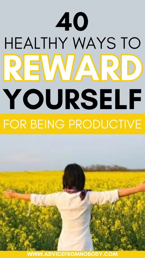 40 healthy reward ideas that you can use to motivate yourself, ranging from free rewards for daily use, to bigger rewards for when achieve important goals. Use the psychological trick of dangling a "reward" for completing tough goals and tasks. If you find it difficult to self-motivate, why not use one of these 40 ways to reward yourself to motivate yourself to complete your goals. Reward yourself | Achieve your goals | Reaching goals | Motivate yourself | Good rewards to give yourself Self Rewards List, Things To Reward Yourself With, Rewarding Yourself Ideas, Healthy Rewards Motivation, Reward For Myself, Free Rewards For Adults, Study Rewards Ideas, How To Reward Yourself For Studying, Habit Reward Ideas