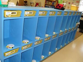 Mrs. Boyer's Busy Bees: Book Bag Storage Inhome Daycare Setup, Fish Classroom Theme, Backpack Storage Classroom, Sped Classroom Setup, Bookbag Storage, Prek Classroom Setup, Classroom Furniture Ideas, Inhome Daycare, Student Cubbies