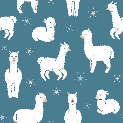 Seamless pattern alpaca llama sleep stan... | Premium Vector #Freepik #vector #background #pattern #abstract #baby Anime References, Star In The Sky, Llama Print, Instagram Quotes Captions, Star Sky, Instagram Quotes, Vector Background, Llama, Seamless Pattern