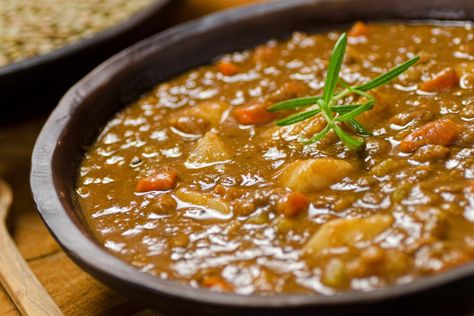 Lentils And Sausage, Slow Cooker Lentil Soup, Curried Lentil Soup, Slow Cooker Lentils, Vegan Stew, Lentil Soup Recipes, Red Lentil Soup, Sausage Soup, Veggie Soup