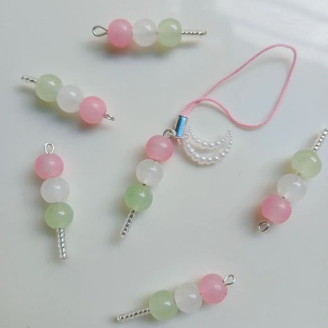 dango charm🍡 DM to place order💌 Diy Jewelry Charms, Keychain Ideas, Product Ideas, Jewelry Inspo, Beads Bracelet, Charm Jewelry, Keychains, Diy Jewelry, Beaded Jewelry