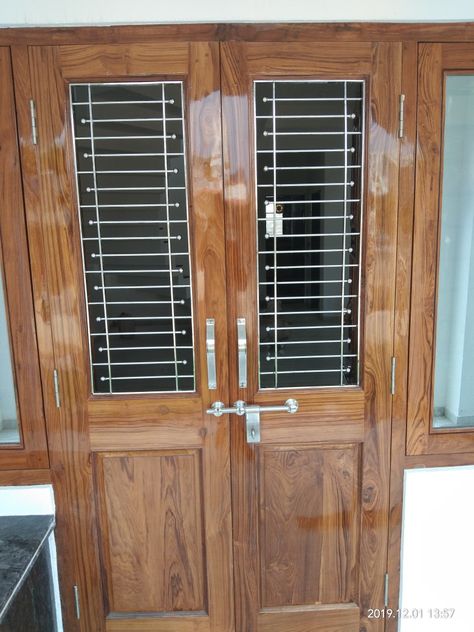 Safety Double Door Design Entrance, Double Door Design Wood Jali, Mandir Door, Dressing Table Mirror Design, Net Door, Entry Door Designs, Flush Door Design, House Front Door Design, Double Doors Exterior