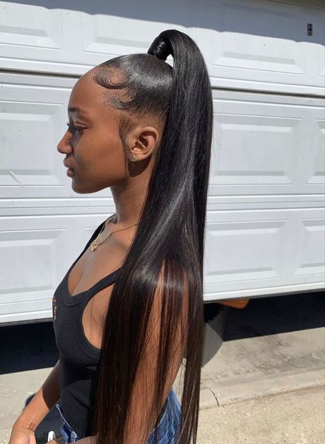 Md Hairstyles, Weave Ponytail Styles, Genie Ponytail, Straight Ponytail Hairstyles, Wig Highlights, Ponytail Hairstyles For Black Women, Extended Ponytail, Human Hair Ponytail Extensions, Black Ponytail