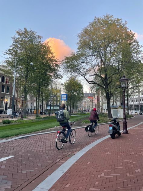 Netherlands Bike Aesthetic, Amsterdam Biking Aesthetic, Biking In Amsterdam, Amsterdam Bike Aesthetic, Biking Amsterdam, Netherlands Living, Bike Amsterdam, Amsterdam Lifestyle, Aesthetic Bike Ride