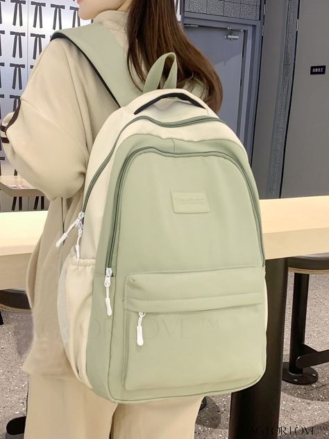 . A stylish backpack with a modern twist. Perfect for everyday use or a weekend getaway. #backpack #fashion https://whispers-in-the-wind.com/back-to-school-bag-essentials-you-didnt-know-you-needed-but-totally-do/?timeless-patched-letter-decor-backpack Korean Bag, Stylish School Bags, School Bag Essentials, School Kit, My Style Bags, Back To School Bags, Letter Decor, Slim Leather Wallet, Go Bags