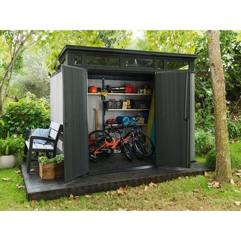 Plastic Storage Sheds, Wooden Storage Sheds, Outdoor Garden Storage, Outdoor Storage Solutions, Modern Shed, Wood Storage Sheds, Resin Storage, Shed Kits, Outdoor Sheds