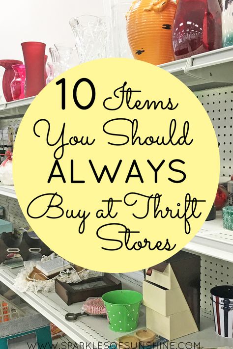 Save a buck or two and check out this list of 10 items you should always buy at thrift stores. Thrift Store Diy Projects, Thrift Store Upcycle, Thrift Store Makeover, Thrift Shop Finds, Thrift Store Diy, Thrift Store Shopping, Thrift Store Decor, Thrift Store Furniture, Flea Market Flip