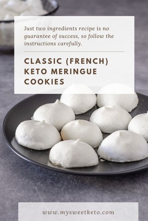 Just two ingredients recipe is no guarantee of success, so follow the recipe carefully. I’ll walk you through the steps for perfect keto meringue cookies! Keto Meringue Recipe, Healthy Meringue, Keto Meringue, Stevia Desserts, Keto Baking, Meringue Recipe, Keto Christmas, Keto Sweets, Keto Friendly Desserts