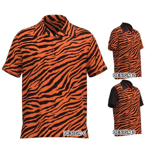 Tiger Stripes Pattern, Animal Print Outfits, Button Shirts, Black Animals, Tiger Stripes, Shirt Short Sleeve, Wild Hearts, Print And Cut, Stripes Pattern