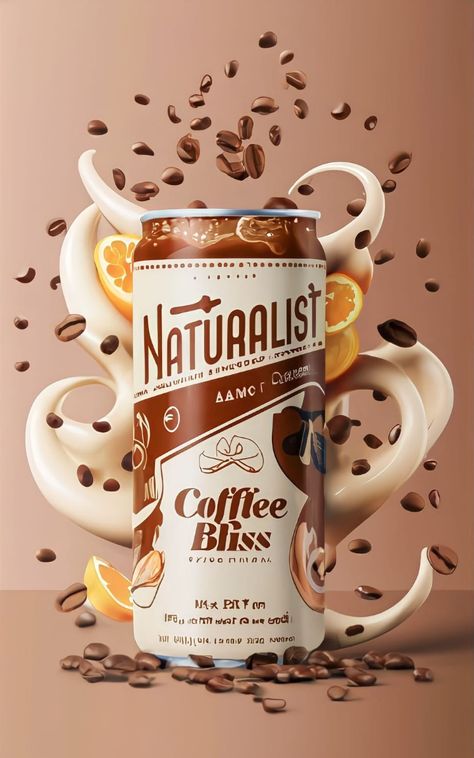 Naturalist Coffee: Bliss in every can.  Naturally delicious. Photoshop Logo Design, Packaging Social Media Design, Can Packaging Design, Logo Design Inspiration Sports, Dj Graphic, Fashion Designer Logo, Creative Social Media Design, Can Packaging, Product Lighting