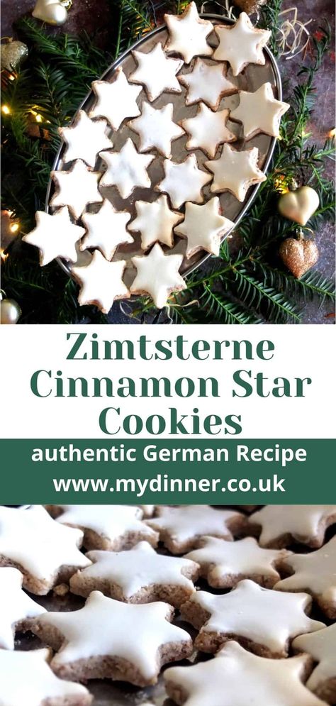 German Cinnamon Star Cookies, Zimsterne Cookies Recipe, German Star Cookies, Christmas Almond Cookies, Gluten Free German Recipes, Czech Christmas Cookies, German Christmas Cookies Recipes, German Cookies Christmas, German Cookies Traditional