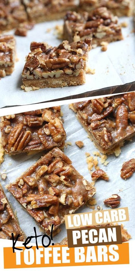 Toffee Nut Bars, Keto Pecan Bars, Keto Nut Bars, Toffee Pecan Dream Bars, Pecan Toffee Bars, Keto Sweet Treats, Melt In Your Mouth Shortbread, Pecan Toffee, Pecan Topping