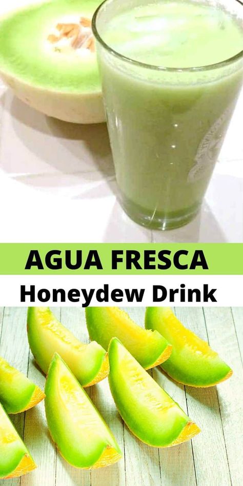 This Honeydew Drink is the perfect refreshing summer refresher! Made easily in with fresh honeydew. Honeydew Drink, Refreshing Summer Drinks Healthy, Honeydew Recipe, Honeydew Smoothie, Agua Fresca Recipe, Breakfast Drinks, Melon Recipes, Tea Drink Recipes, Dried Fruit Snacks