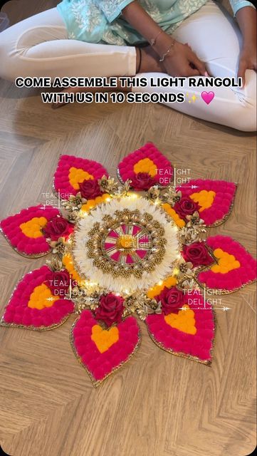 Ridhi Mulani on Instagram: "Brighten up your celebrations with our stunning handmade Rangoli. Perfect for adding a touch of elegance and festivity to your home! 🌸✨  DM TO ORDER!!!  (rangoli, Diwali, Diwali decor, Ganpati decor, Ganpati, explore, small business, insta good, pretty, diy, festival, festivities, India)  #india #smallbusiness #diwali2024 #ganpati2024 #festival #diycrafts #rangoli #rakhi #indianfestival #explore #culture #toran #pompom #gotawork #diwalidecor #ganpatidecor #diwalidecorations" Handmade Rangoli, Candy Birthday Cards, Ganpati Decor, Diwali Crafts, Diy Festival, Rangoli Diwali, Candy Birthday, Diwali Decor, Diwali Craft