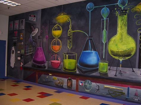 science lab mural | Recent Photos The Commons Getty Collection Galleries World Map App ... Science Mural, Kids Science Lab, Science Lab Decorations, Mad Scientist Lab, Science Room, Elementary Art Rooms, Science Classroom Decorations, Science Labs, Science Decor