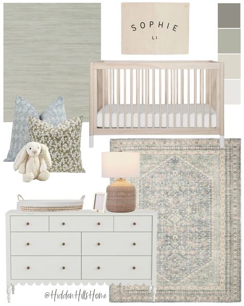 Light Green Nursery, Green Nursery Girl, Blue Nursery Girl, Organization Nursery, Nursery Decor Green, Baby Room Neutral, Nursery Room Design, Baby Room Inspiration, Nursery Decor Neutral