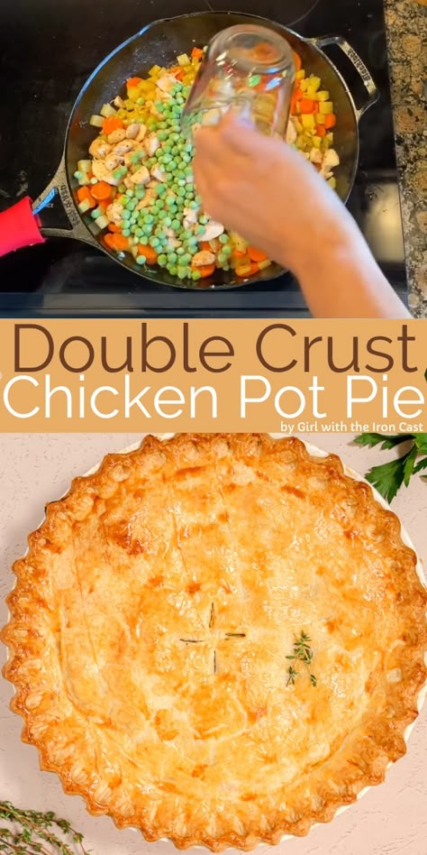 Chicken Pot Pie With Ready Made Crust, Slippery Chicken Potpie, Chicken Pot Pie Double Crust, Easy Chicken Pot Pie Puff Pastry Crust, Recipes For Chicken Pot Pie, Fast Chicken Pot Pie Recipe, Chicken Pot Pie Recipe Marie Callenders, One Skillet Chicken Pot Pie, Crispy Chicken Pot Pie