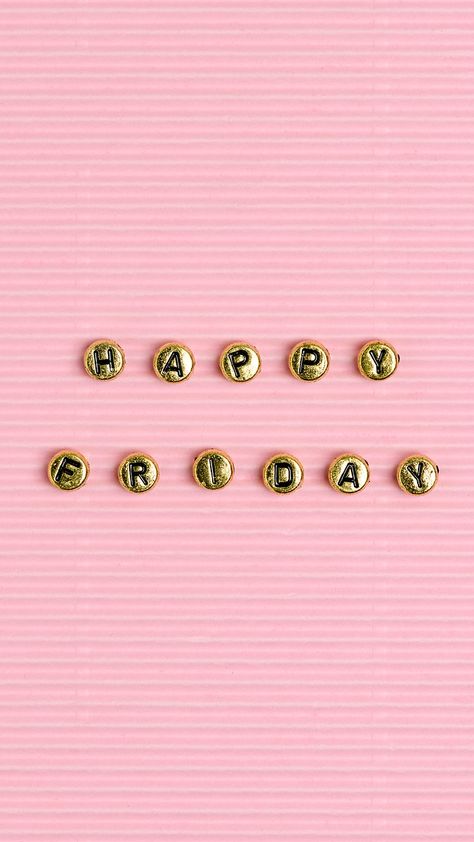 Happy Friday Instagram Story, Scentsy Friday, Friday Wallpaper, Friday Aesthetic, Friday Background, Iphone Wallpaper Blue, Bead Letters, Pink And Gold Background, Word Typography