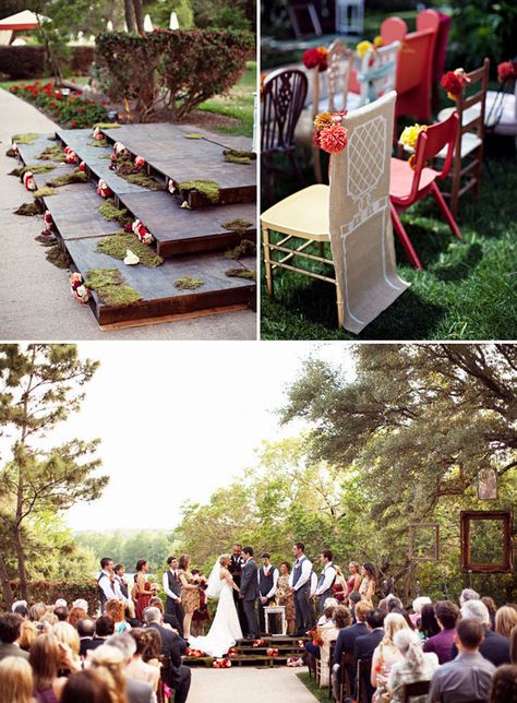 Top 10 Tips to Throw a DIY Wedding from 2011...Make your own stage out of palletts Wedding Platform, Anthropologie Inspired, Wedding Altars, Anthropologie Wedding, Wedding Chairs, Green Wedding Shoes, Wedding Advice, Ceremony Decorations, Green Wedding