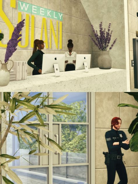 Sulani Weekly Building Preview | Sim Wears Prada Sims 4 Lawyer Office, Sims 4 Law Firm, Sims 4 Office Building, Lotes The Sims 4, Lawyer Office, San Myshuno, Celebrity Culture, High School Years, Office Job