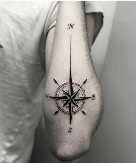 Outdoor Tattoo Ideas For Men, Compass Tattoos Arm, Noah James, Blitz Tattoo, Birthdate Tattoo, Compass Tattoo Men, Cute Thigh Tattoos, Simple Forearm Tattoos, On Tattoo