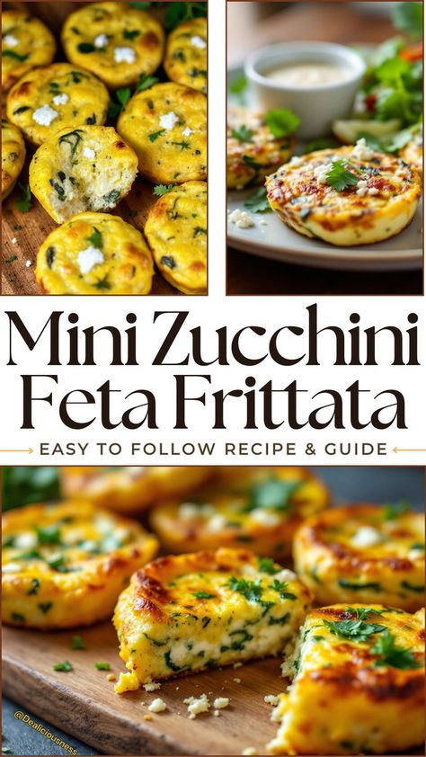 Whip up these delicious mini zucchini and feta frittatas for a quick and healthy breakfast! Packed with fresh zucchini, tangy feta cheese, and herbs, this zucchini frittata recipe is easy to make and perfect for meal prep. These bite-sized frittatas are light, fluffy, and full of flavor. Whether you need a quick snack or a grab-and-go breakfast, this recipe has you covered! Full Recipe At Dealiciousness.net #FetaCheese #ZucchiniFrittataRecipe Breakfast Recipes Bacon, Recipe With Feta Cheese, Zucchini Frittata Recipe, Easy Frittata, Best Breakfast Ideas, Zucchini Frittata, Quick And Healthy Breakfast, Feta Cheese Recipes, Easy Fall Recipes