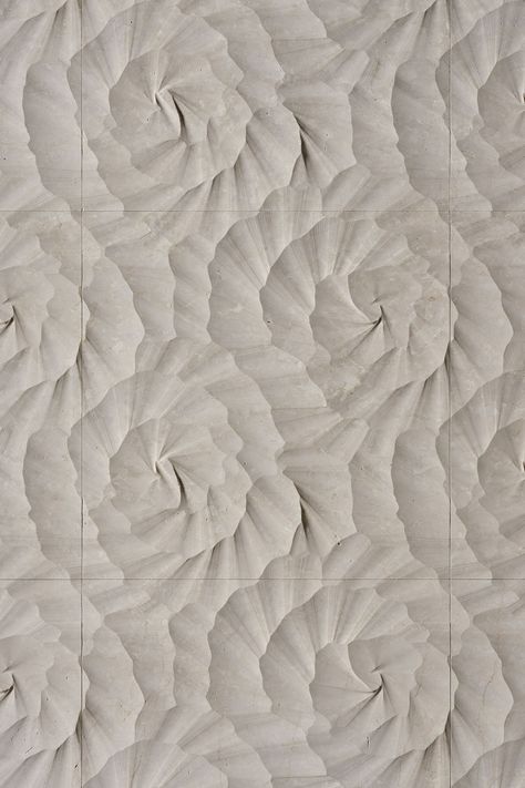 The resulting overall pattern is delicate and graceful in the details, yet strong and expressive in its modular repetition. Marble Wall Texture, Wall Covering Texture, Wall Cladding Texture, Mural Texture, Wall Panelling Design, Trowel Texture, Cornice Detail, Cladding Texture, Natural Stone Cladding