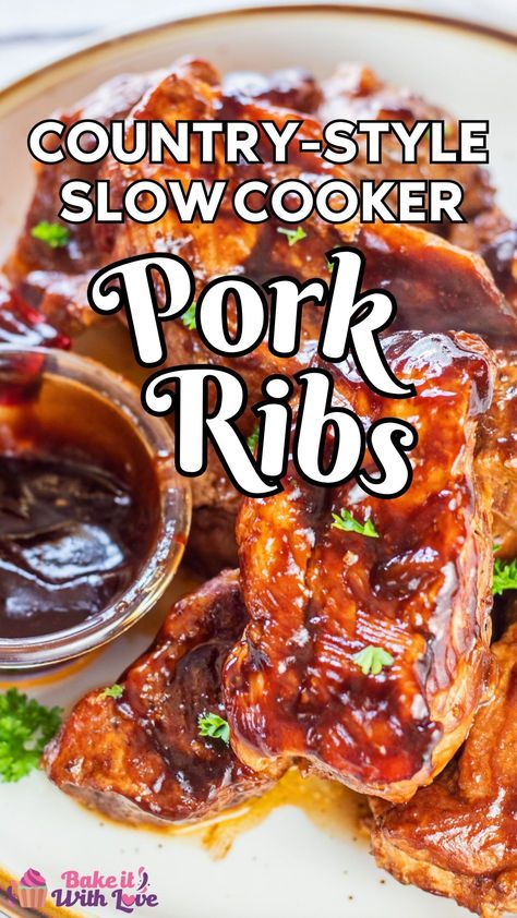 Slow Cooker Pork Spare Ribs, Boneless Ribs Crockpot, Boneless Pork Ribs Crockpot, Country Style Pork Ribs Crock Pot, Pork Bellies, Country Ribs Recipe, Crockpot Pork Ribs, Boneless Country Style Pork Ribs, Country Pork Ribs