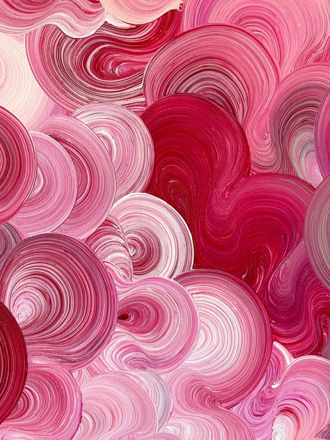 Squiggle Painting, Cool Easy Art, Squiggle Art, Swirl Painting, Cute Canvas Paintings, Pink Painting, Abstract Acrylic Painting, Inspiration Painting, Mini Canvas Art