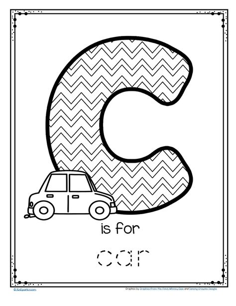 FREE C is for car trace and color printable #freeprintable #carpreschool #tracing #preschoollearning C Is For Car Preschool, C For Car Preschool, Car Worksheet Preschool, C Is For, C Is For Car, Preschool Letters Printables, Letter C Worksheet, C Worksheet, Building Clipart