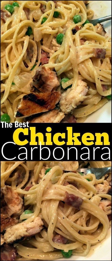 True Italian Recipes, Best Chicken Carbonara Recipe, Chicken Carbonara Pasta Easy, Best Pasta Dish, Chicken Carbonara Recipe, Chicken Carbonara, Resep Pasta, Best Pasta Dishes, Mixed Veggies