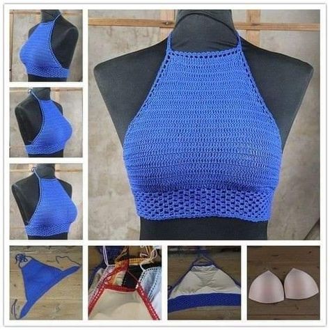 Crop Tops Crochet Pattern, Hand Made Top, Crochet A Crop Top, Tops Tejidos A Crochet, Handmade Crop Top, Surfing Swimsuit, Quick Easy Crochet, Swimsuit Crochet, Crochet Swim