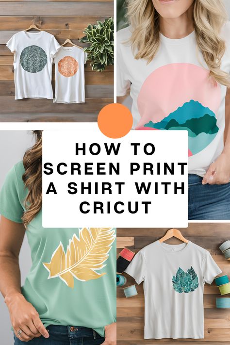 "Learn how to screen print a shirt with your Cricut! 👕🎨 Follow our easy, step-by-step guide to create custom designs and professional results. Perfect for DIY projects and personalized gifts! #CricutCrafts #ScreenPrinting #DIYShirts #CraftingGuide #CustomDesigns #CricutProjects" Tshirt Screen Printing Diy, Cricut Screen Printing Diy, Print On Shirts Diy, Dtg Printing Ideas, Cricut Shirt Projects, How To Screen Print Shirts, Cricut Projects Vinyl T Shirts Design, Making Shirts With Cricut, How To Screen Print